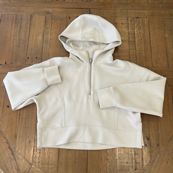 YPB Tops - Abercrombie Fitch YPB Half Zip Hoodie Sweatshirt Women’s XS Cement Cropped